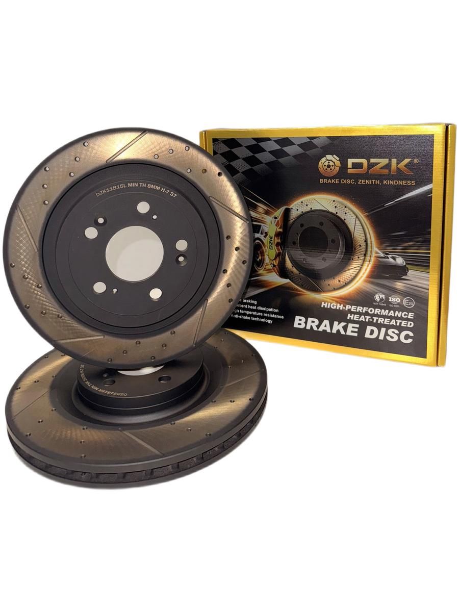 TIGGO 8PRO MAX 4WD. Передние термозакалённые перфорированные тормозные диски DZK. T1-53501075/204001231AA/204006692AA - Миниатюра 1