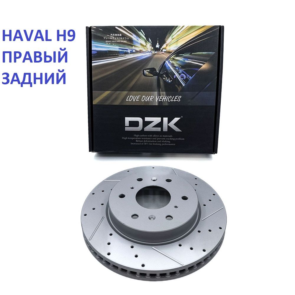 HAVAL H9 дизель и 245 л.с. (до 2024) задний ПРАВЫЙ перфорированный/слотированый тормозной диск 3502011XKV08A - Миниатюра 1